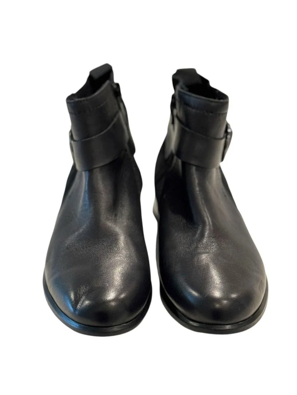 Munro Black Leather Ankle Boots with Buckle Strap Detail Size 8.5